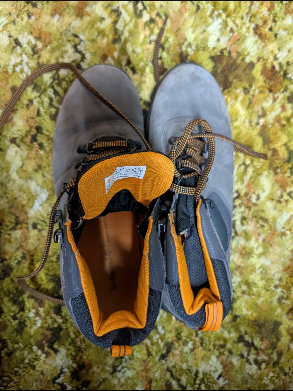 Timberland Gray and Orange Lace-Up Men's Hiking Boots
